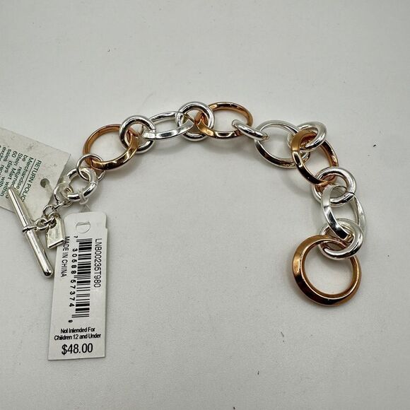 STILL WITH TAG! Lauren Ralph Lauren rose gold tone and silver tone 7" bracelet! - Picture 8 of 11